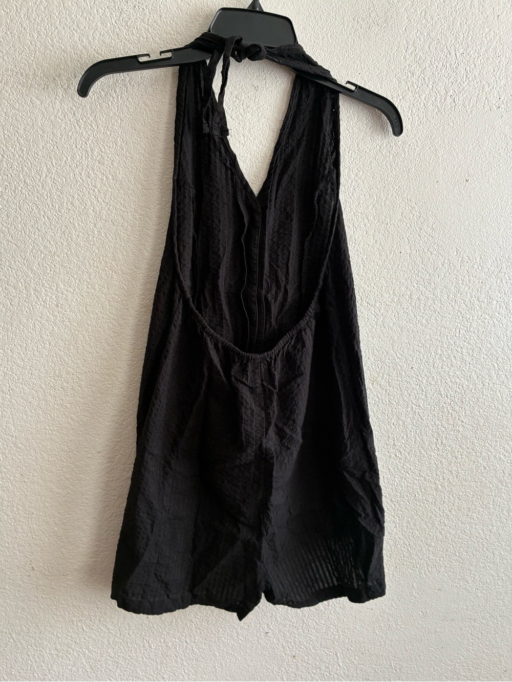 ASOS DESIGN Petite Halter Playsuit With Button Detail Black Romper 6 - Picture 11 of 15